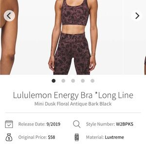 Lululemon energy bra longline size 4